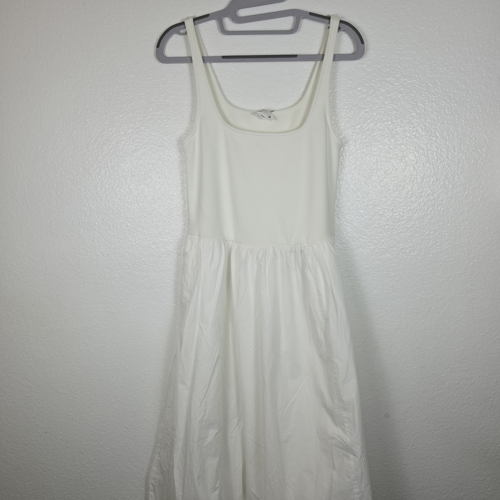 The Drop Tina‎ Bubble Hem Midi Dress White Women's Size M